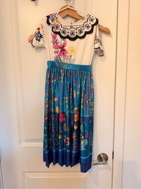 Coco Disney Luisa Halloween Costume Scalloped Collar Dress